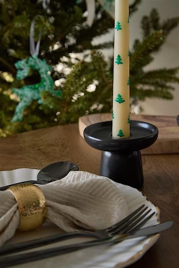Festive taper candle decorating