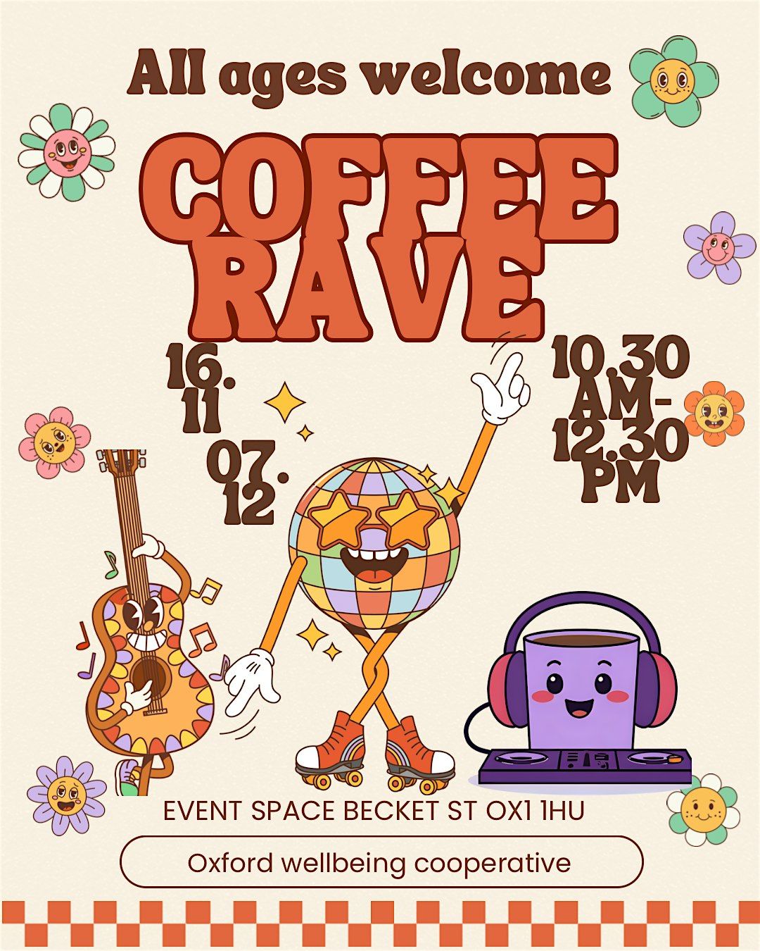 All ages coffee rave sober dance