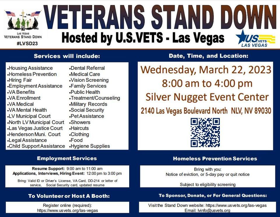 Veterans Stand Down Silver Nugget Event Center, Las Vegas, NV March