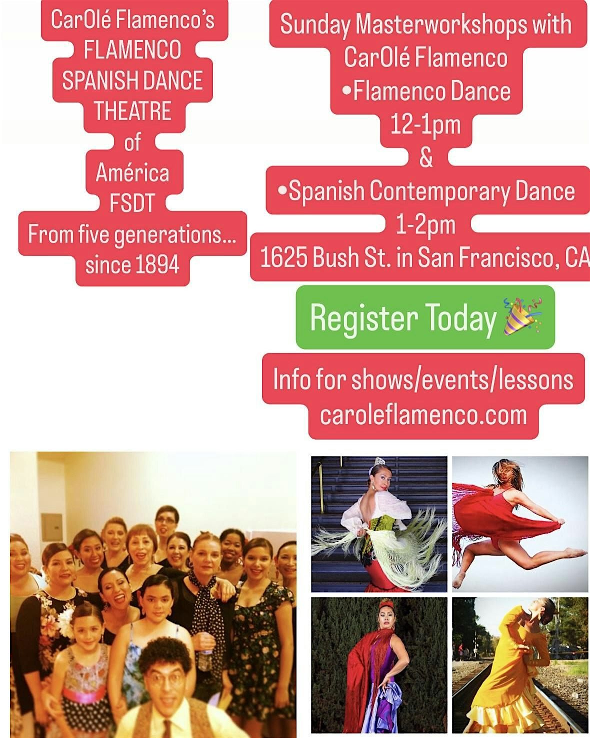 CarOl\u00e9 Flamenco\u2019s FLAMENCO MASTER-WORKSHOPS in San Francisco