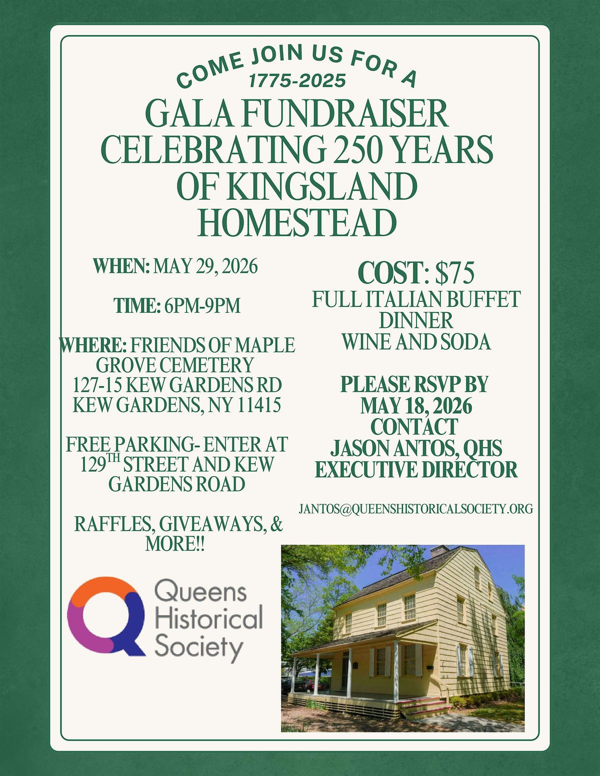 Celebrating 250 Years of Kingsland Homestead
