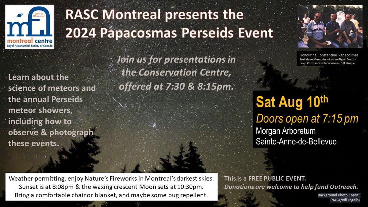 2024 Papacosmas Perseids Meteor Shower Event Arboretum