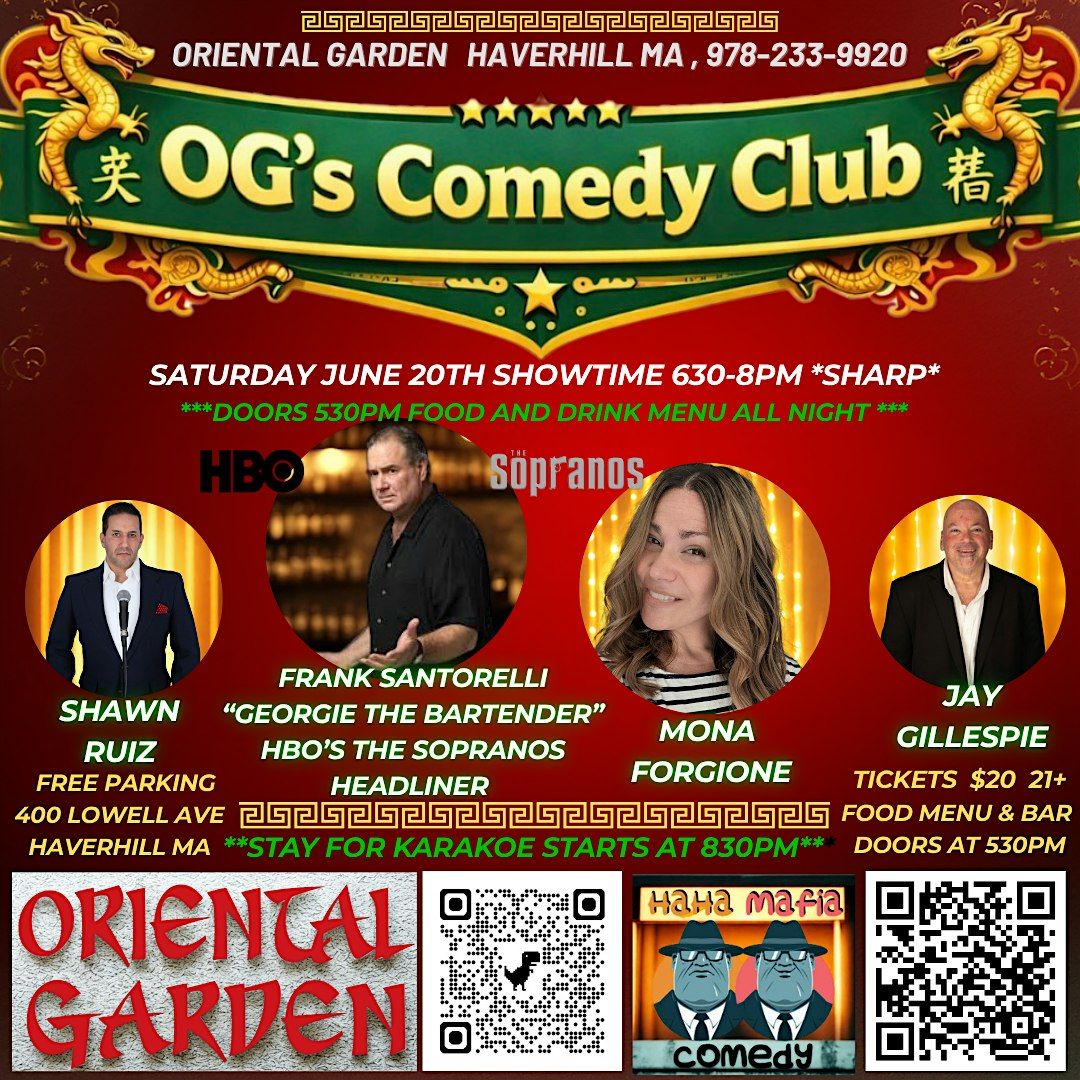 COMEDY SHOW Saturday June 20th with Frank Santorelli of HBO's The Soprano's