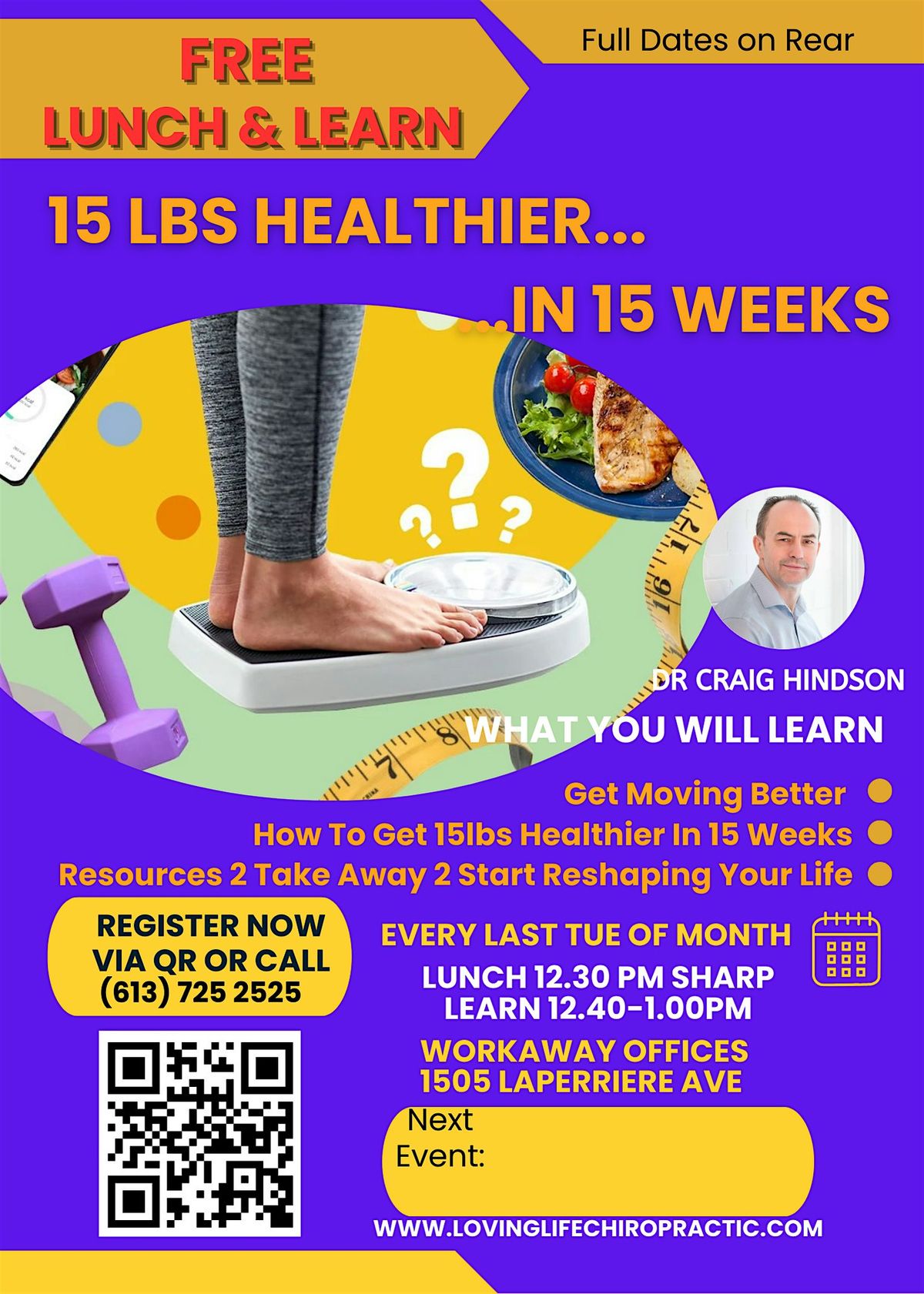 15lbs Healthier in 15 Weeks! Free Lunch And Learn @ HIVE 6 Aug 26
