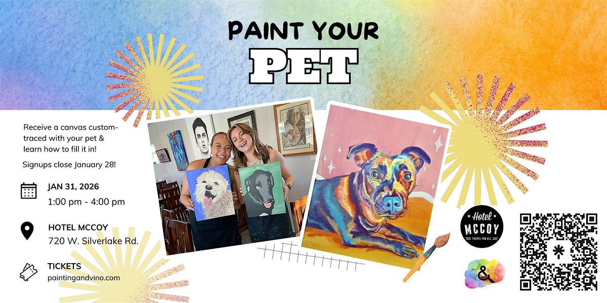 Beginner Paint Your Pet \u2013 Includes Custom Traced Canvas!