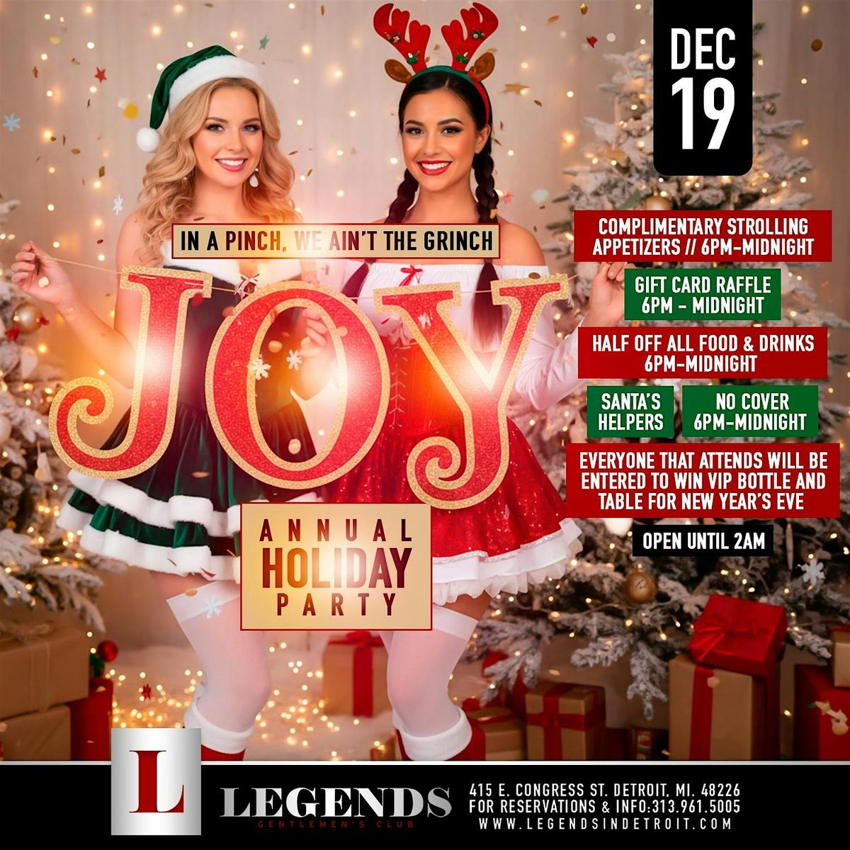 Joy: Legends'  Annual Holiday Party