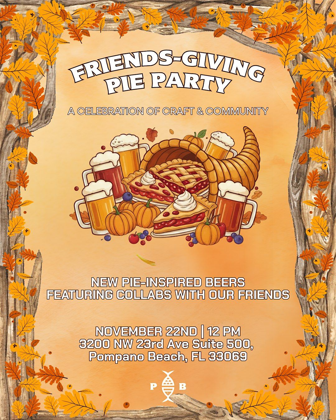 Friends-giving Pie Beer Party at Pompano Beach Brewing