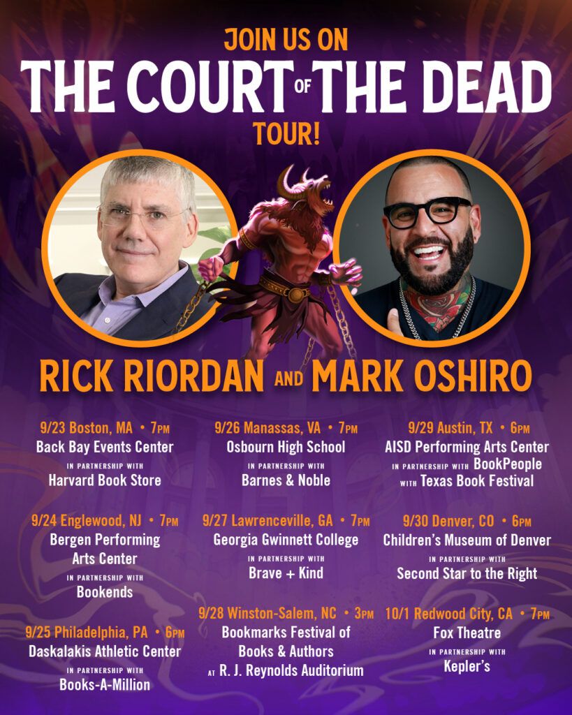 Rick Riordan and Mark Oshiro at Bergen Performing Arts Center