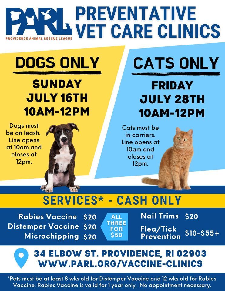 Dog Vaccines Preventative Vet Care Clinic Providence Animal Rescue