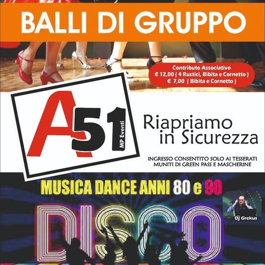 Serata dance 80 90 e dintorni