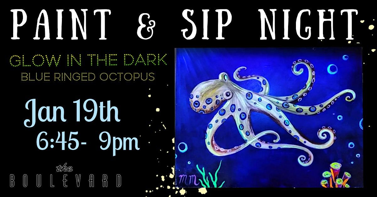 Glow  Blue Ringed Octopus Paint Night