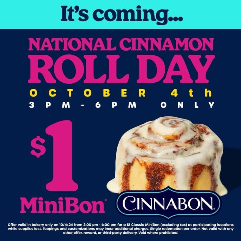 National Cinnamon Roll Day! 1321 N Columbia Center Blvd, Kennewick