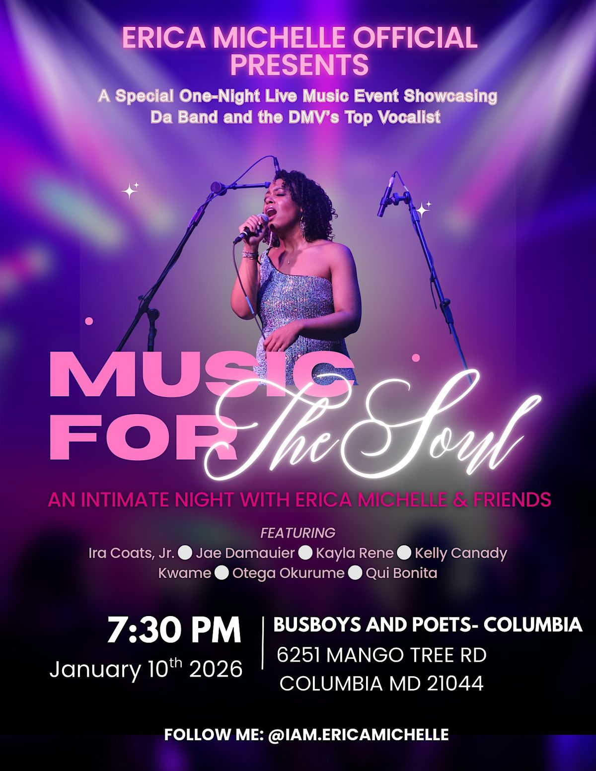 Music for the Soul: an Intimate Night with Erica Michelle & Friends