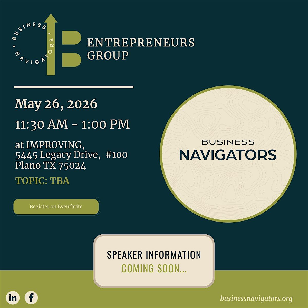 May 26th - Entrepreneurs Group Meeting