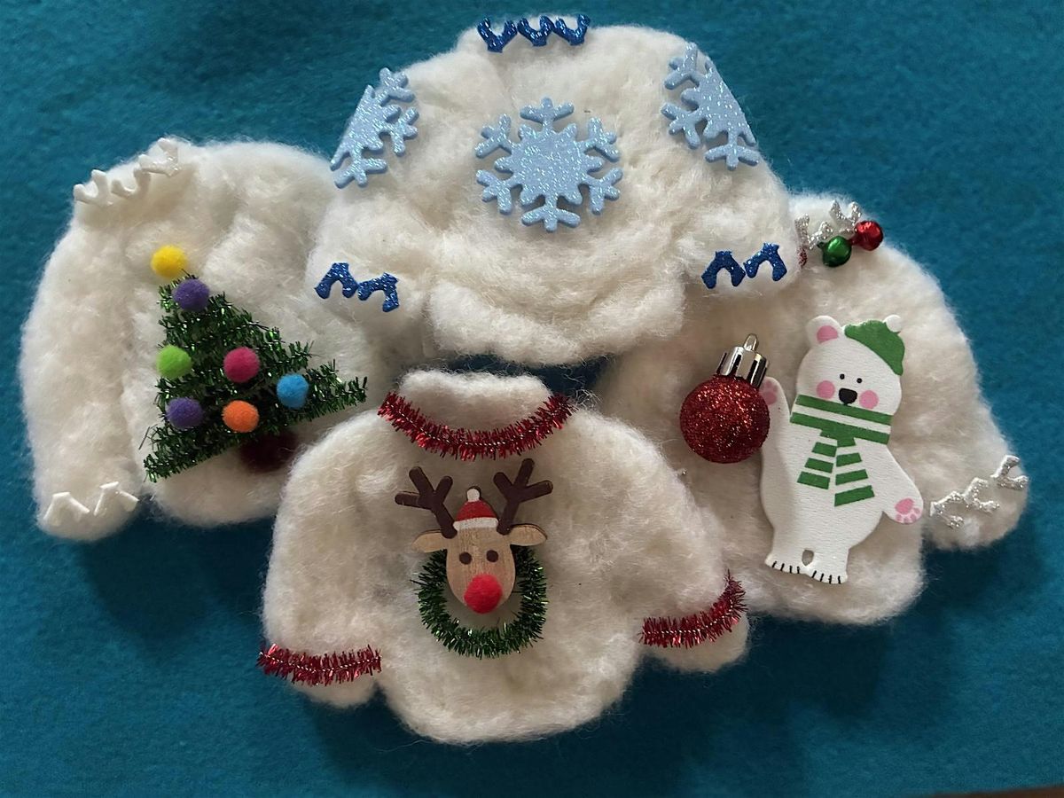 Needle Felted Ugly Sweater Ornaments