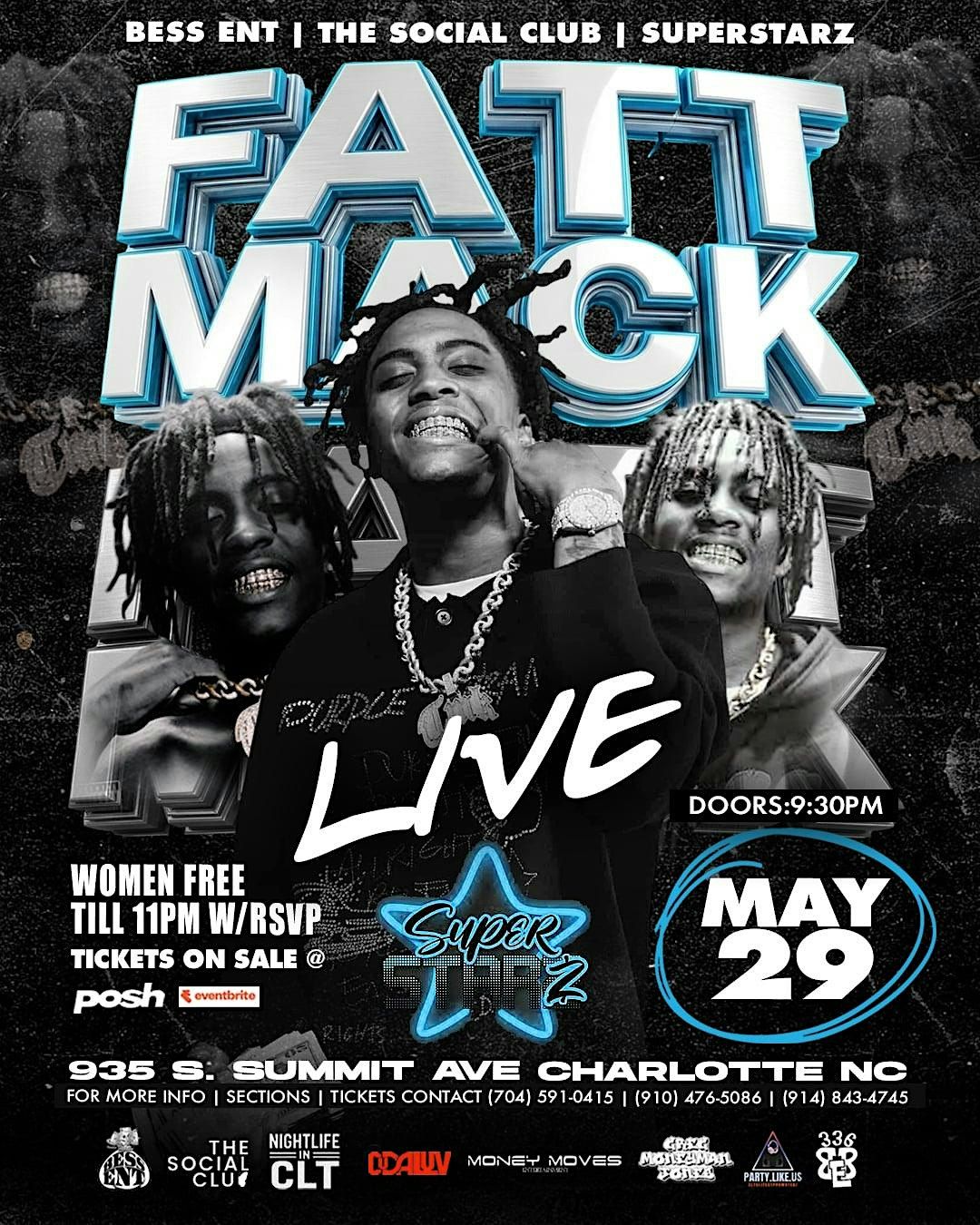 FattMack Performing Live May 29th Text 704-674-2207 for tables