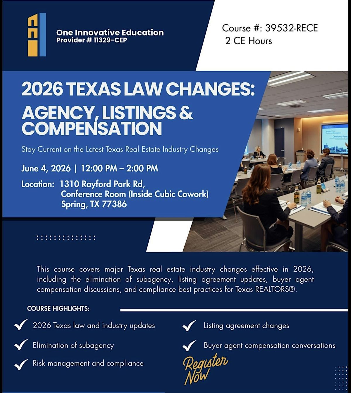 2026 Texas Law Changes: Agency, Listings & Compensation (2 CE Hours)