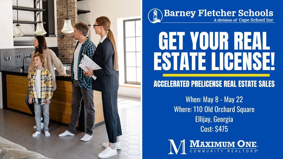 Real Estate Prelicense Accelerated Sales Class Barney Fletcher x