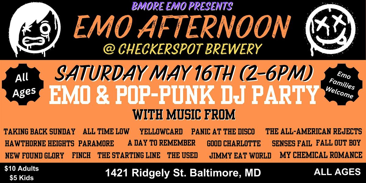 Emo Afternoon at Checkerspot (Presented by Bmore Emo)