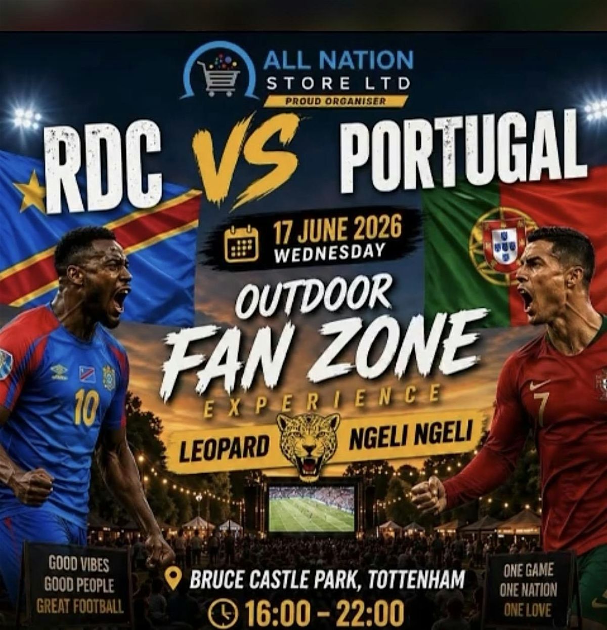 RDC VS PORTUGAL - OUTDOOR FANZONE NGELI NGELI