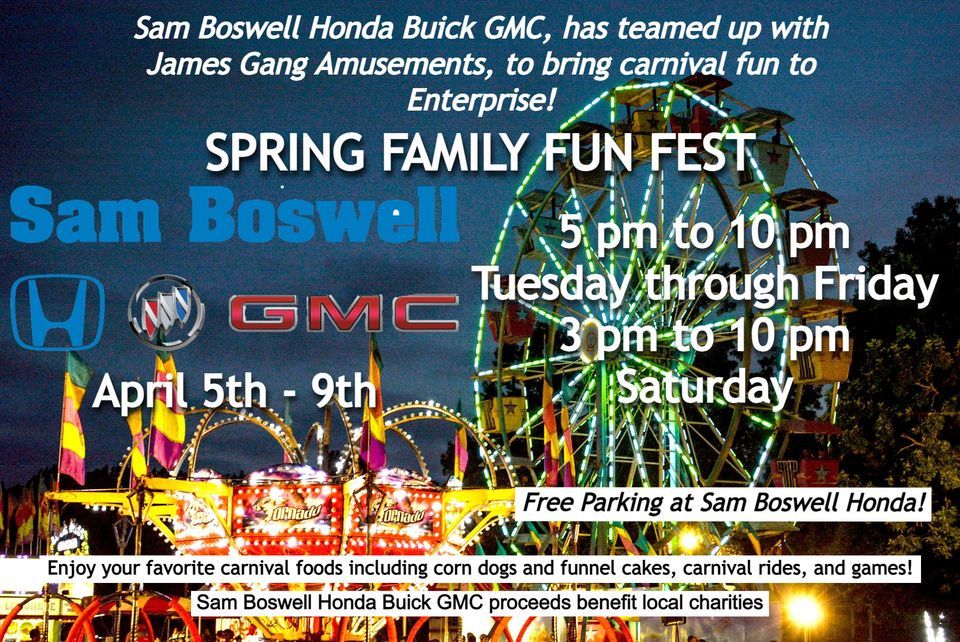 Spring Family Fun Fest Carnival | Sam Boswell Honda, Enterprise, AL | April  5 to April 9