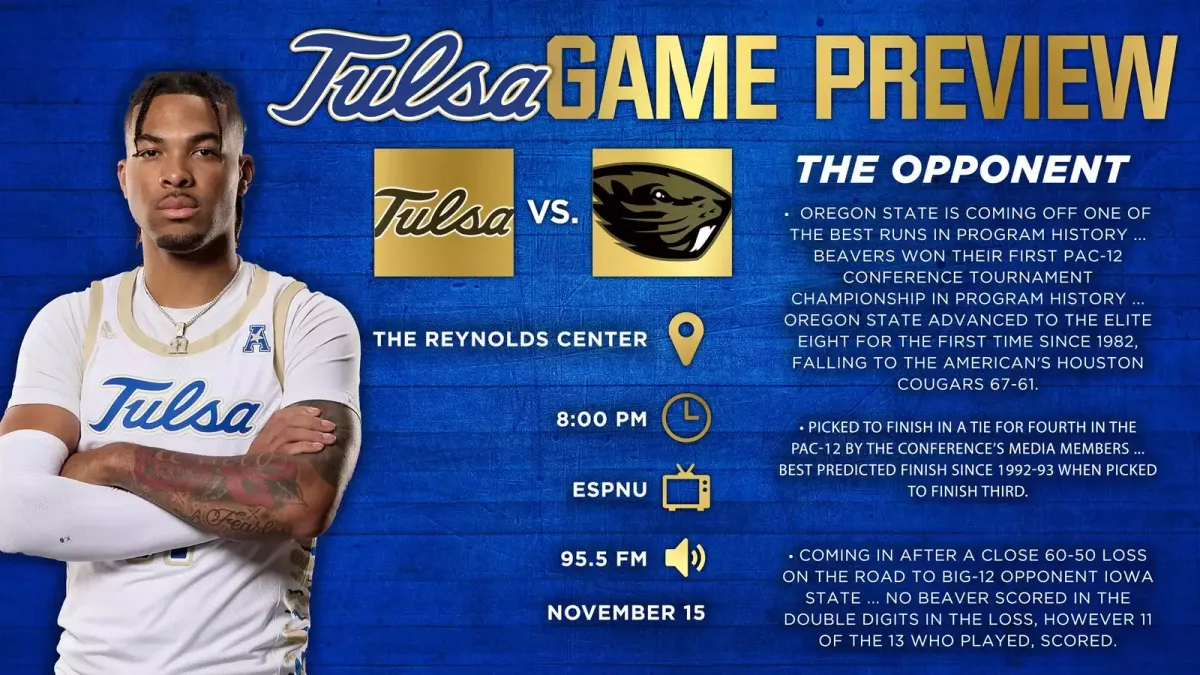 Parking Oregon State Beavers at Tulsa Golden Hurricane Football