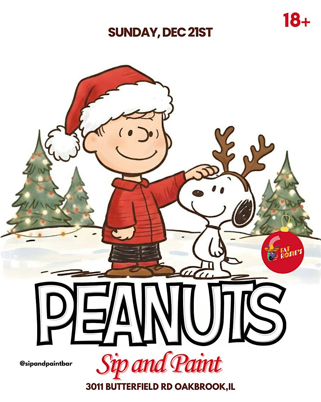 Peanuts Christmas Edition: Sip and Paint