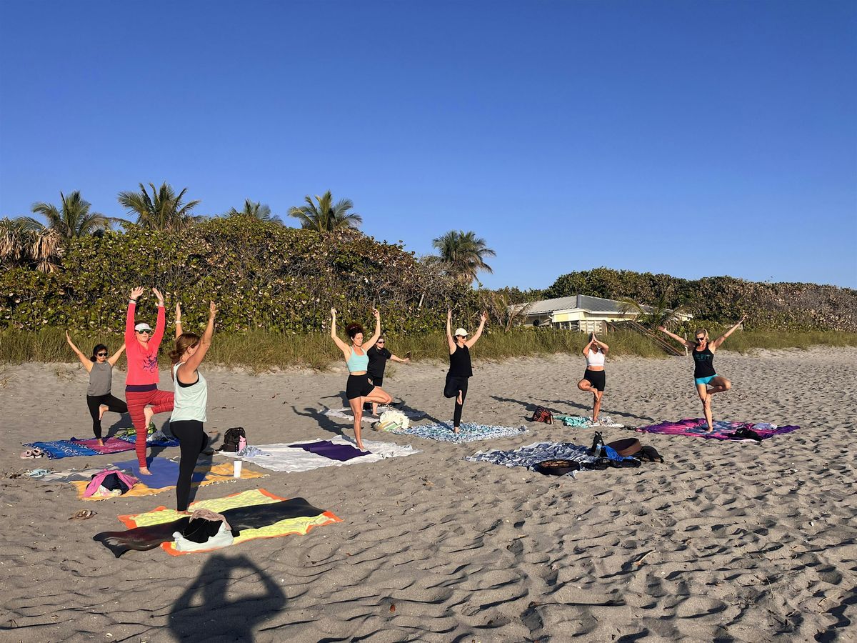 Christmas Beach Yoga by the Civic Center in Jupiter