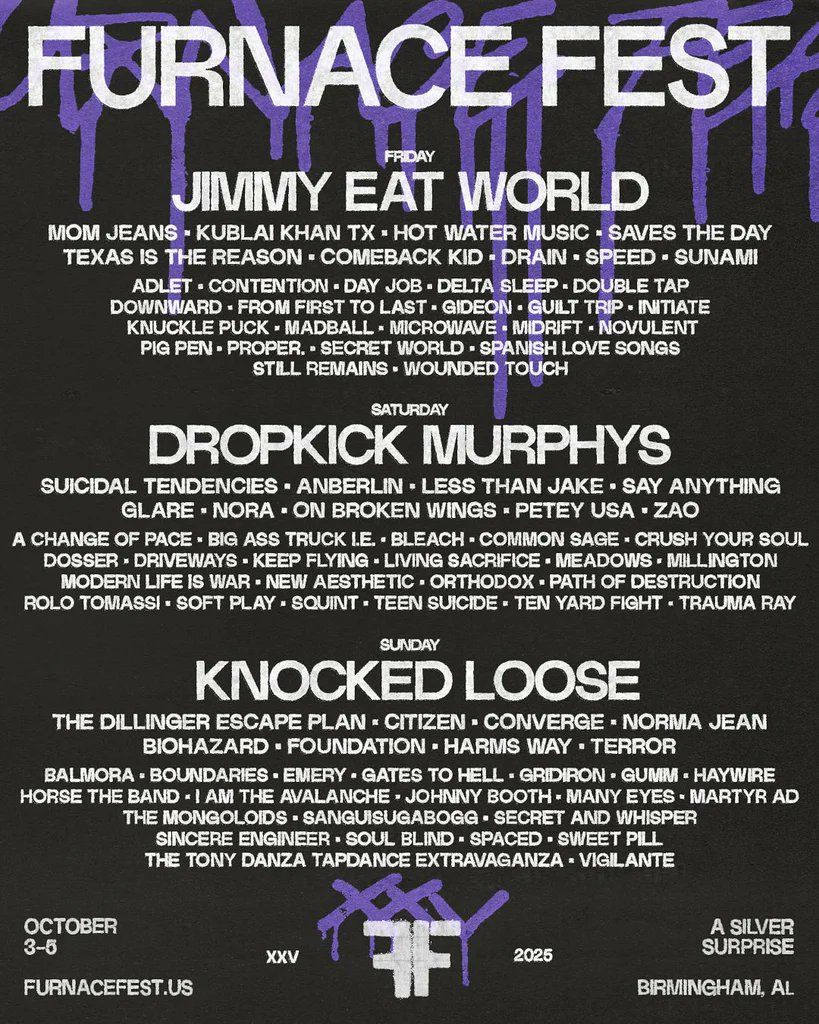 Furnace Fest: Knocked Loose The Dillinger Escape Plan Citizen & Converge - Sunday