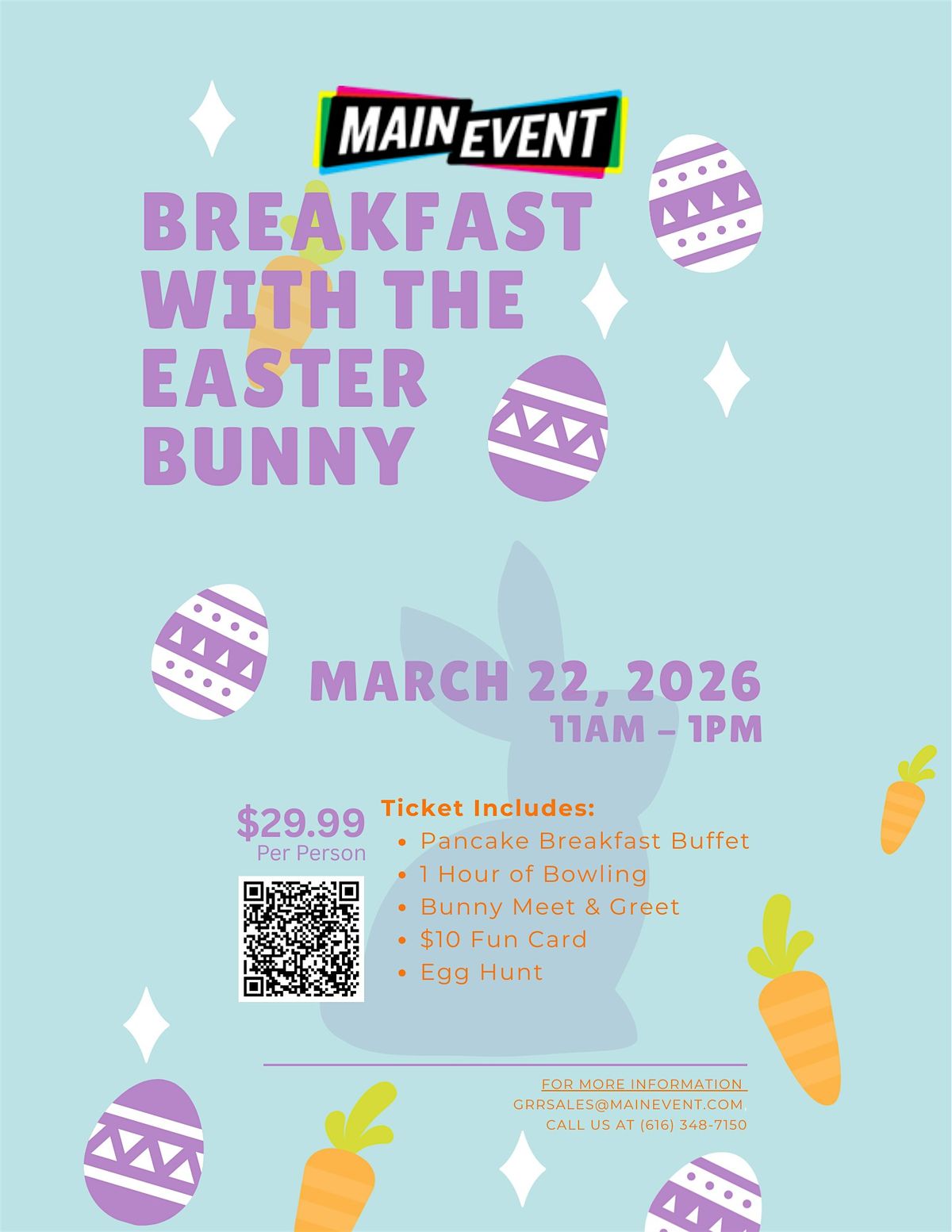 Breakfast and Bowl with the Easter Bunny! at Main Event Grand Rapids ...