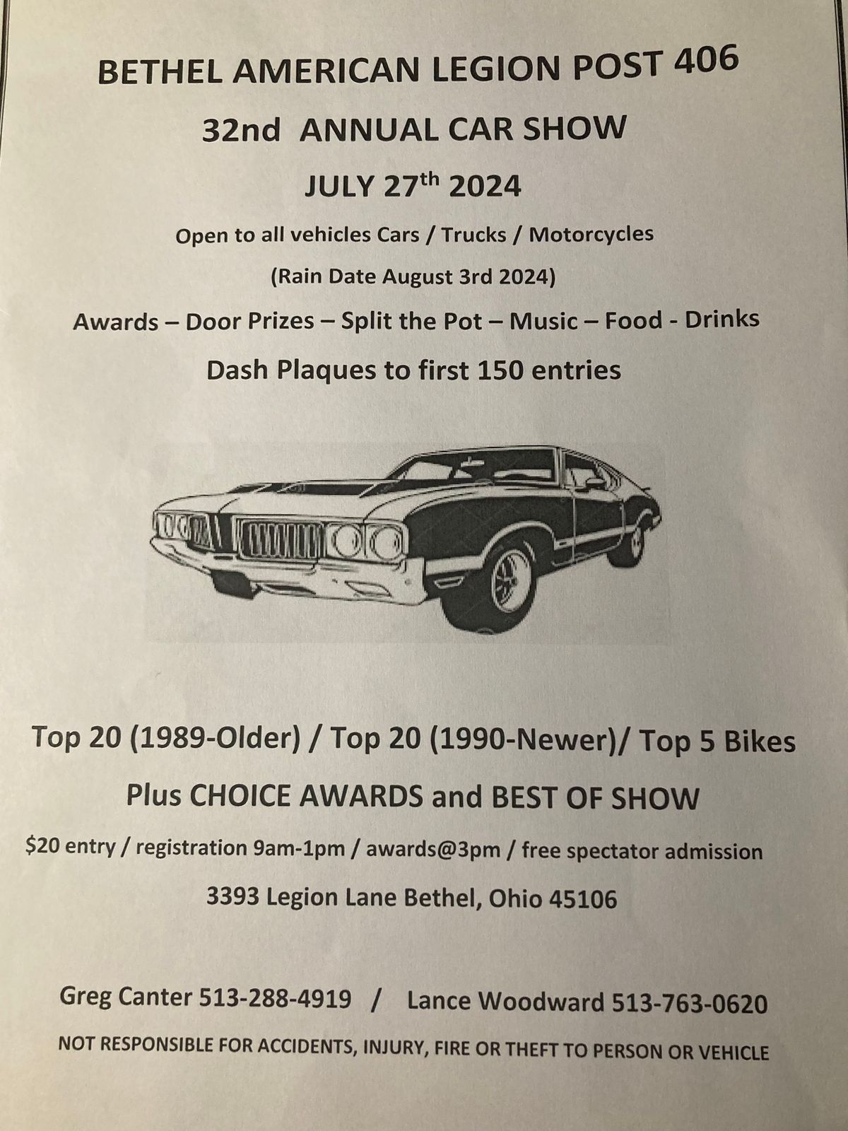 32nd annual Bethel American Legion post 406 car show American Legion