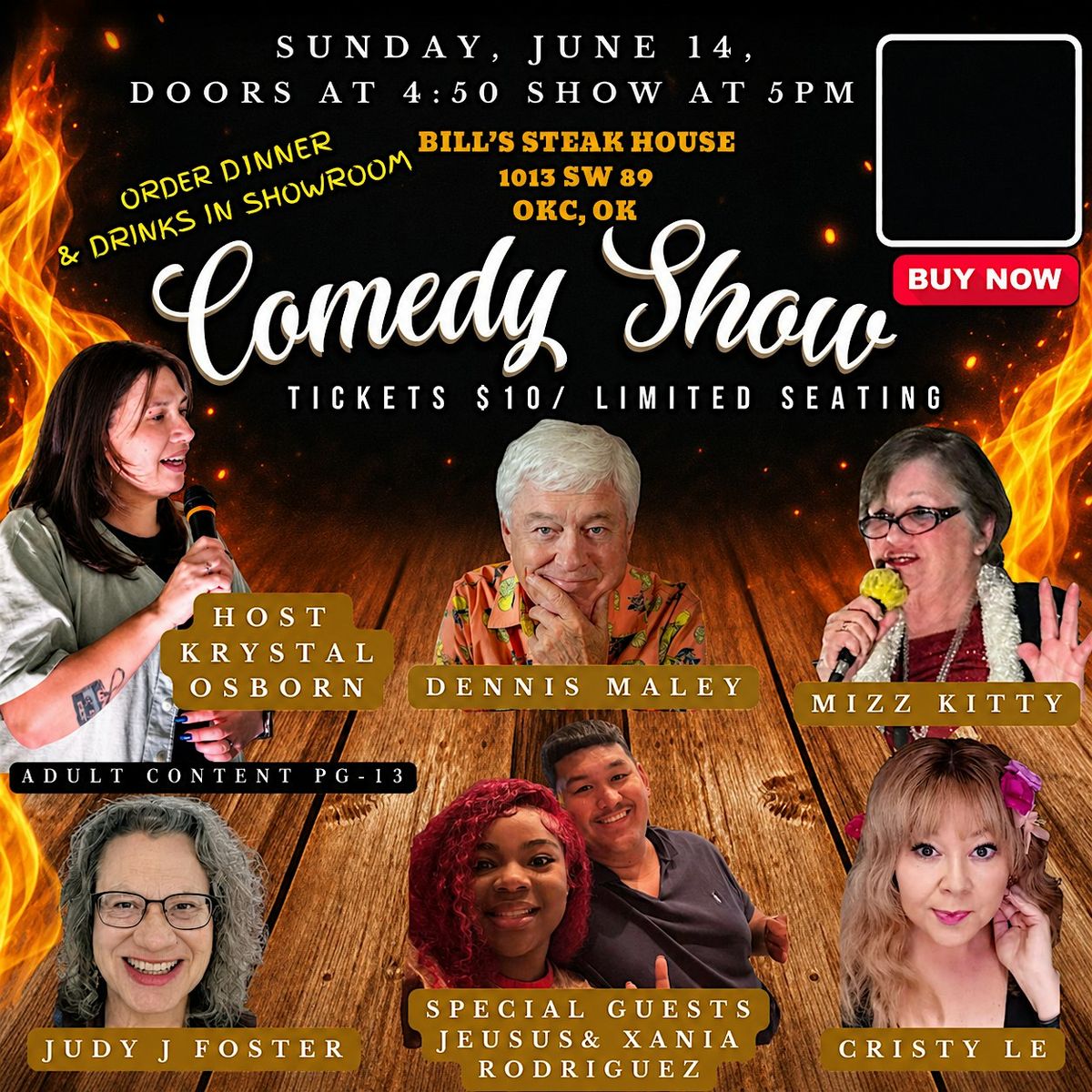 Bill's Steakhouse Sunday Supper Comedy Show