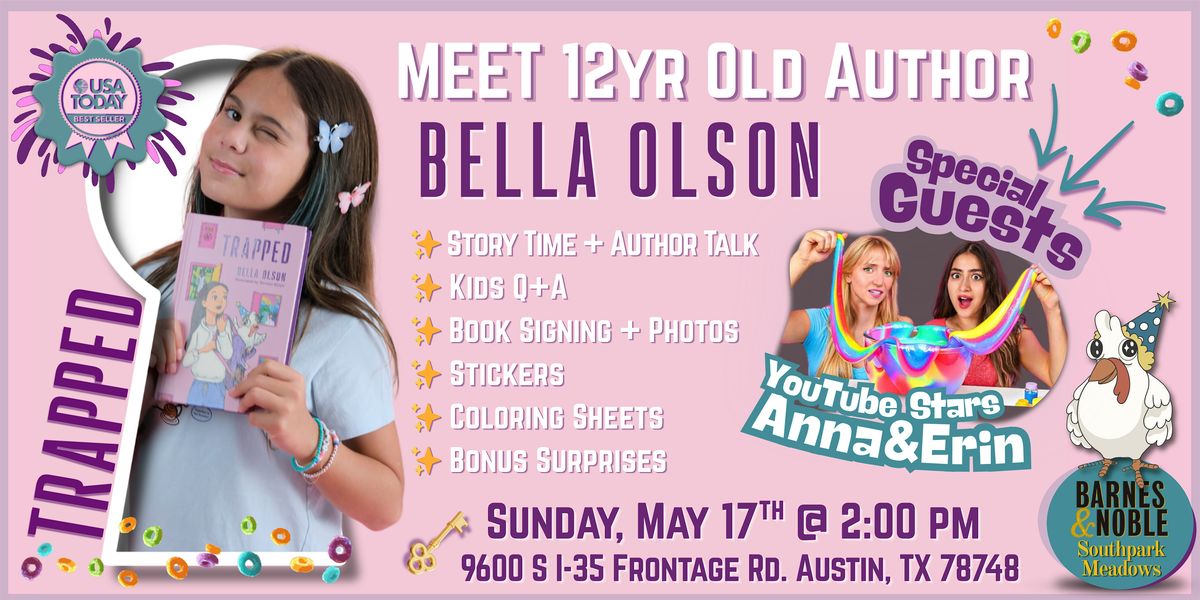 Kids Adventure Storytime in Austin | USA Today Bestselling Author Bella Olson (Age 12)
