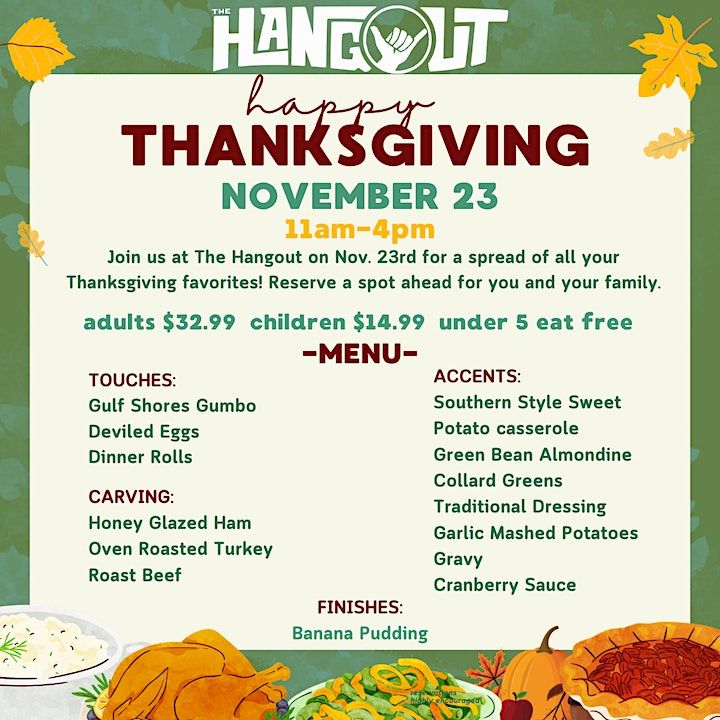 Family Style Thanksgiving at The Hangout Myrtle Beach 2023 The