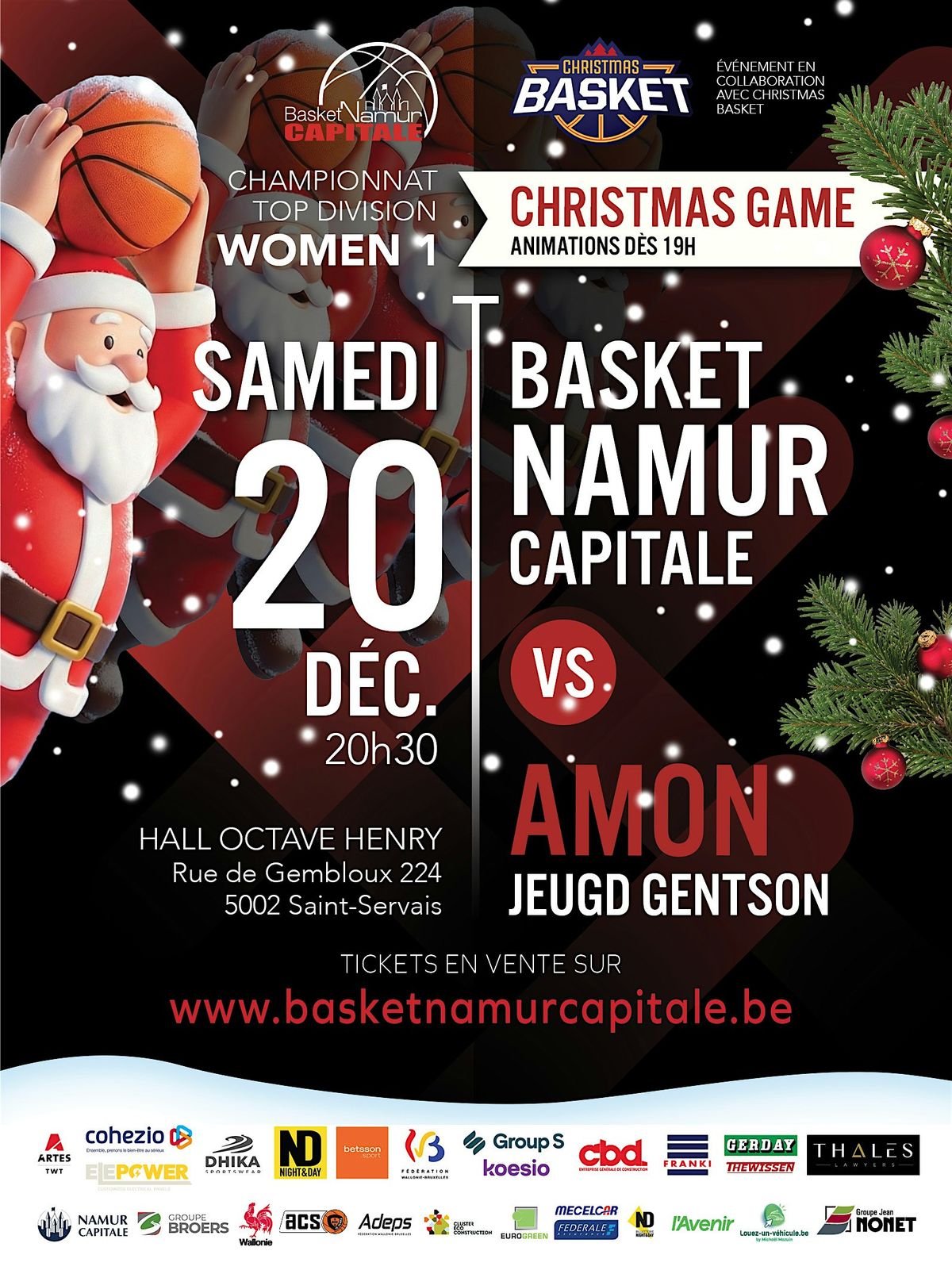 CHRISTMAS GAME - TDW1:  BASKET NAMUR CAPITALE - GENTSON
