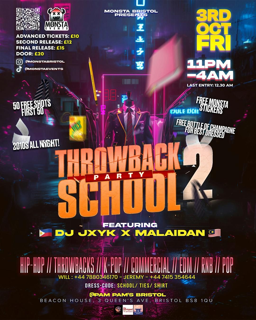 Monsta Bristol Presents: Back2School Party @ PamPam's