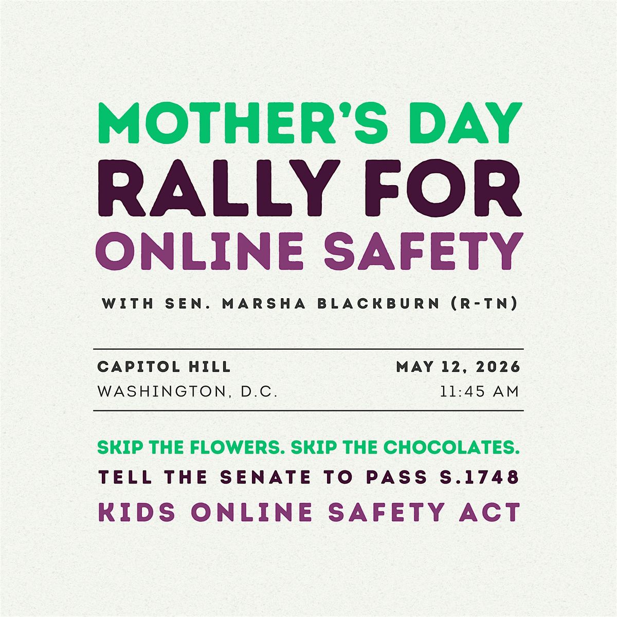 Mother's Day Rally for Online Safety