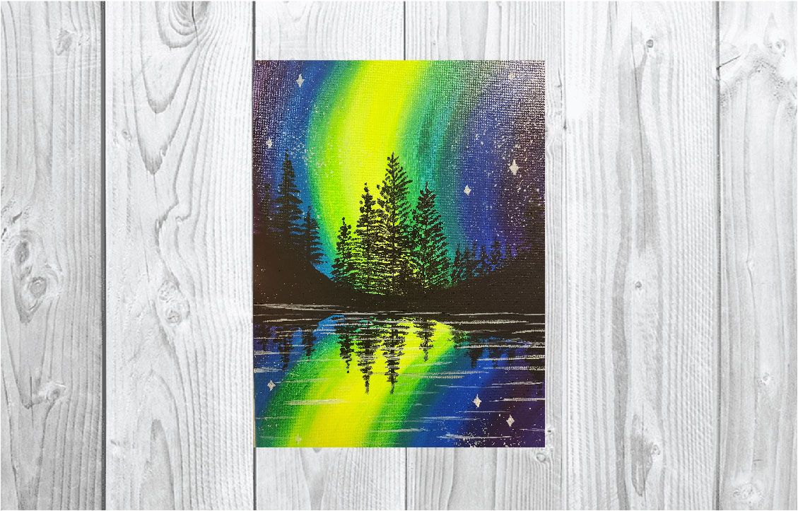 Neon Northern Lights In Person Sip and Paint Class 2773 NC 55, 27519