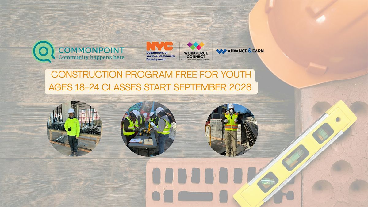 Apply to a Free DYCD Construction Program for ages 18-24