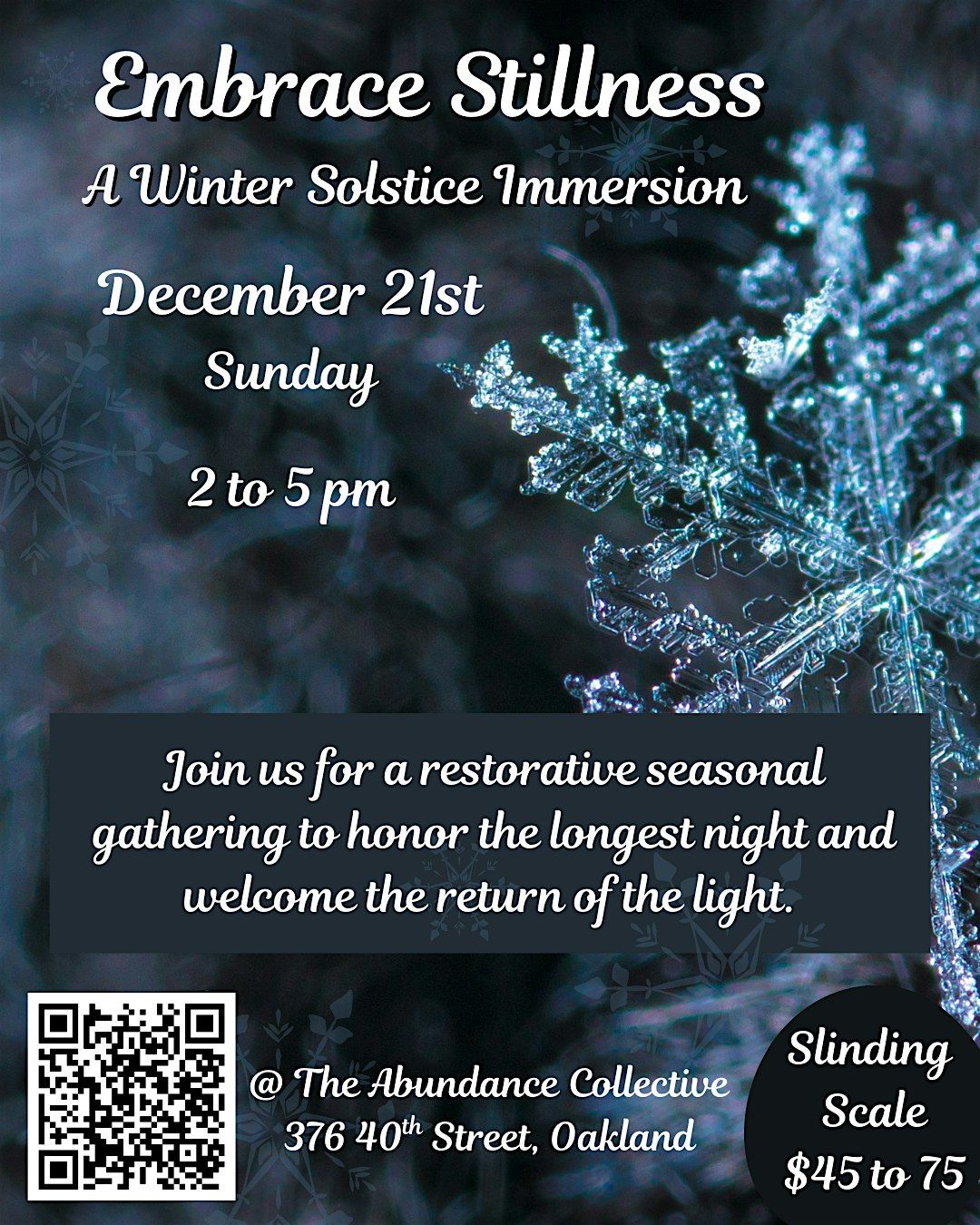 Embrace Stillness - A Winter Solstice Immersion