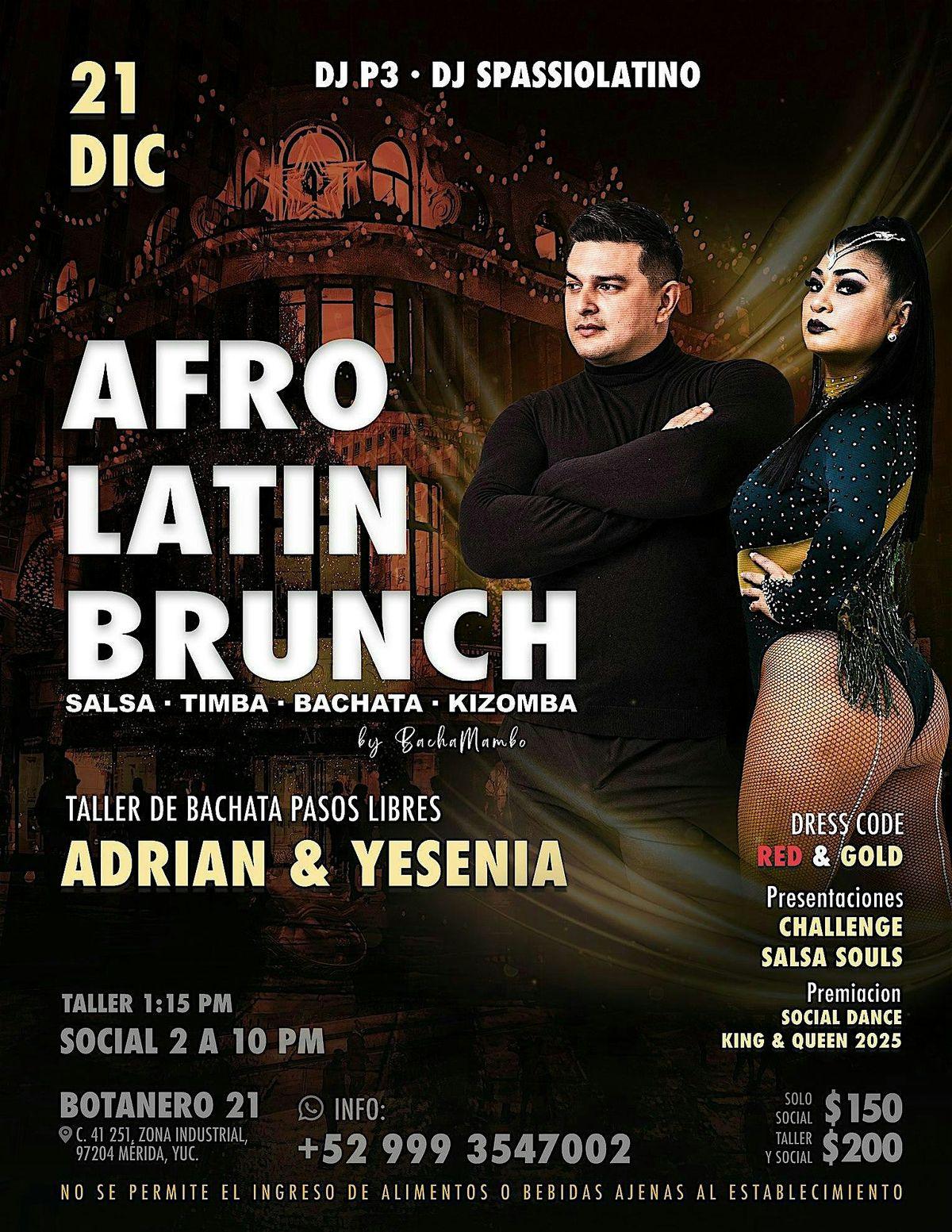 AfroLatin Brunch 21 Dic: Salsa, Bachata, Timba, Kiz social