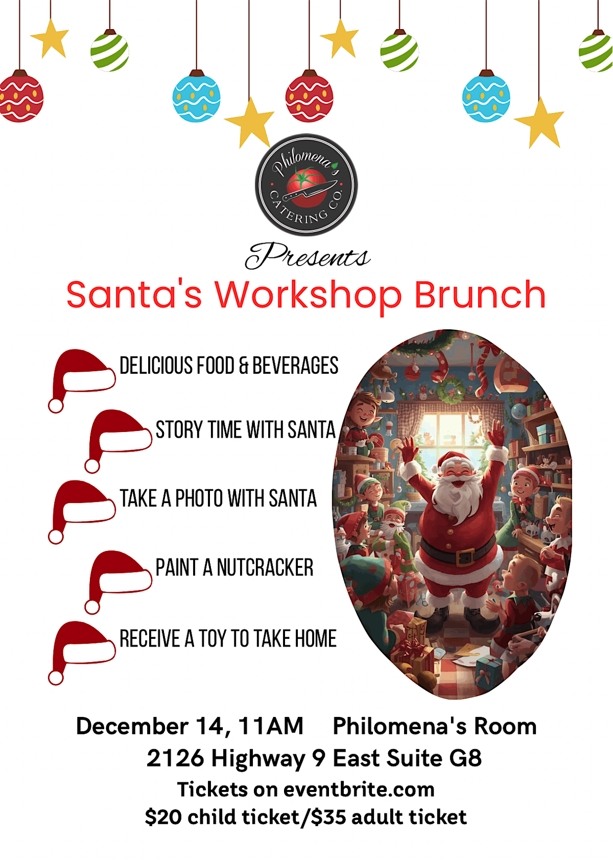 Santa\u2019s Workshop Brunch at Philomena\u2019s Room