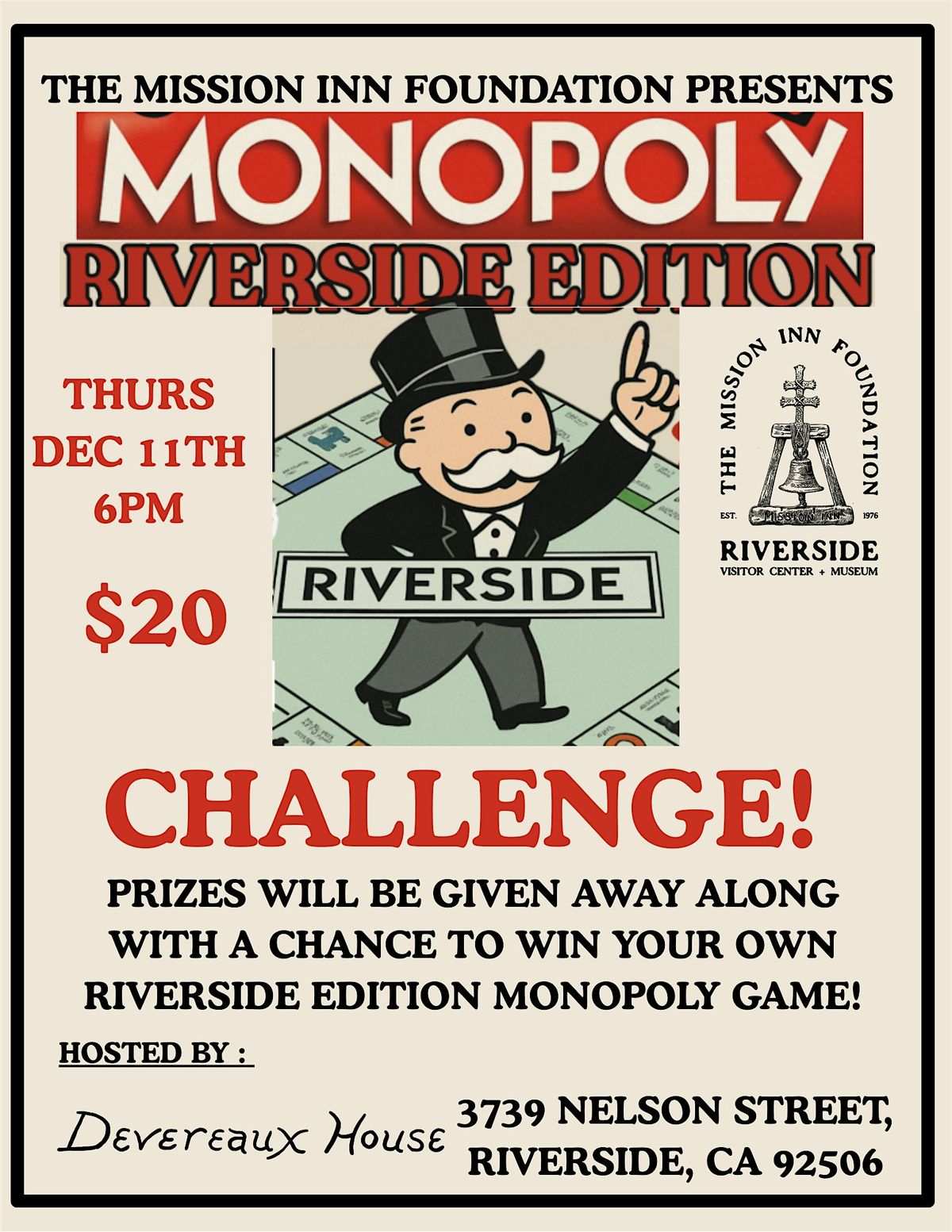 Monopoly Riverside Edition Challenge!