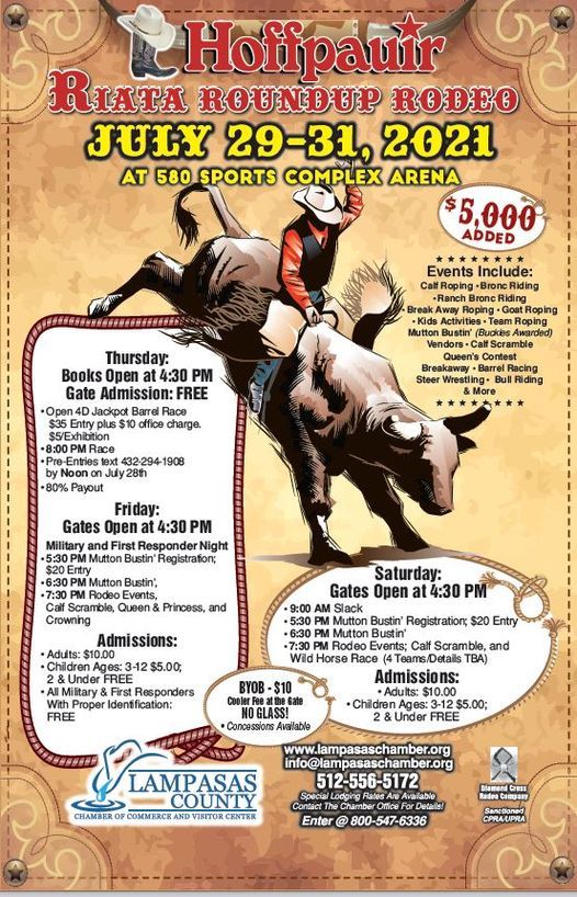 Hoffpauir Riata Roundup Rodeo 580 Sports Complex, Lampasas, TX July