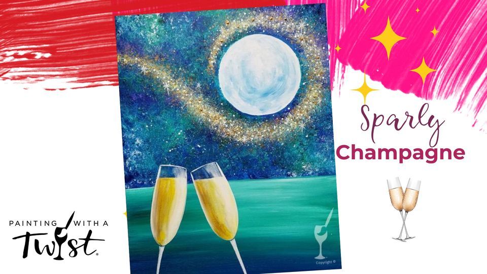 Sparkly Champagne Toast! Painting with a Twist (Tampa, FL Carrollwood