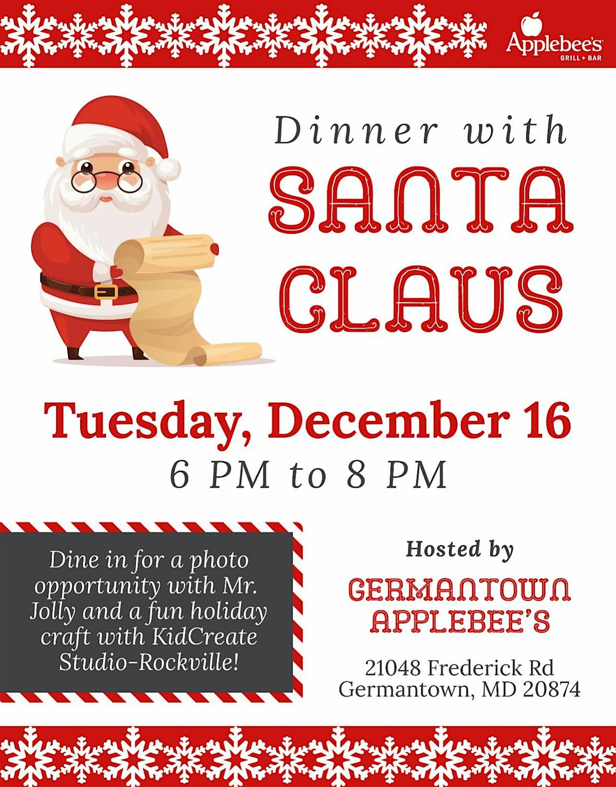 Dinner and Craft with Santa