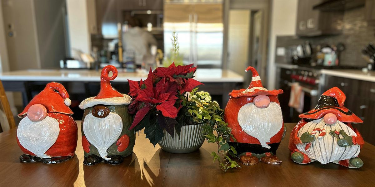 Holiday Ceramic Gnome Cookie Jar Making Workshop| No Experience Needed