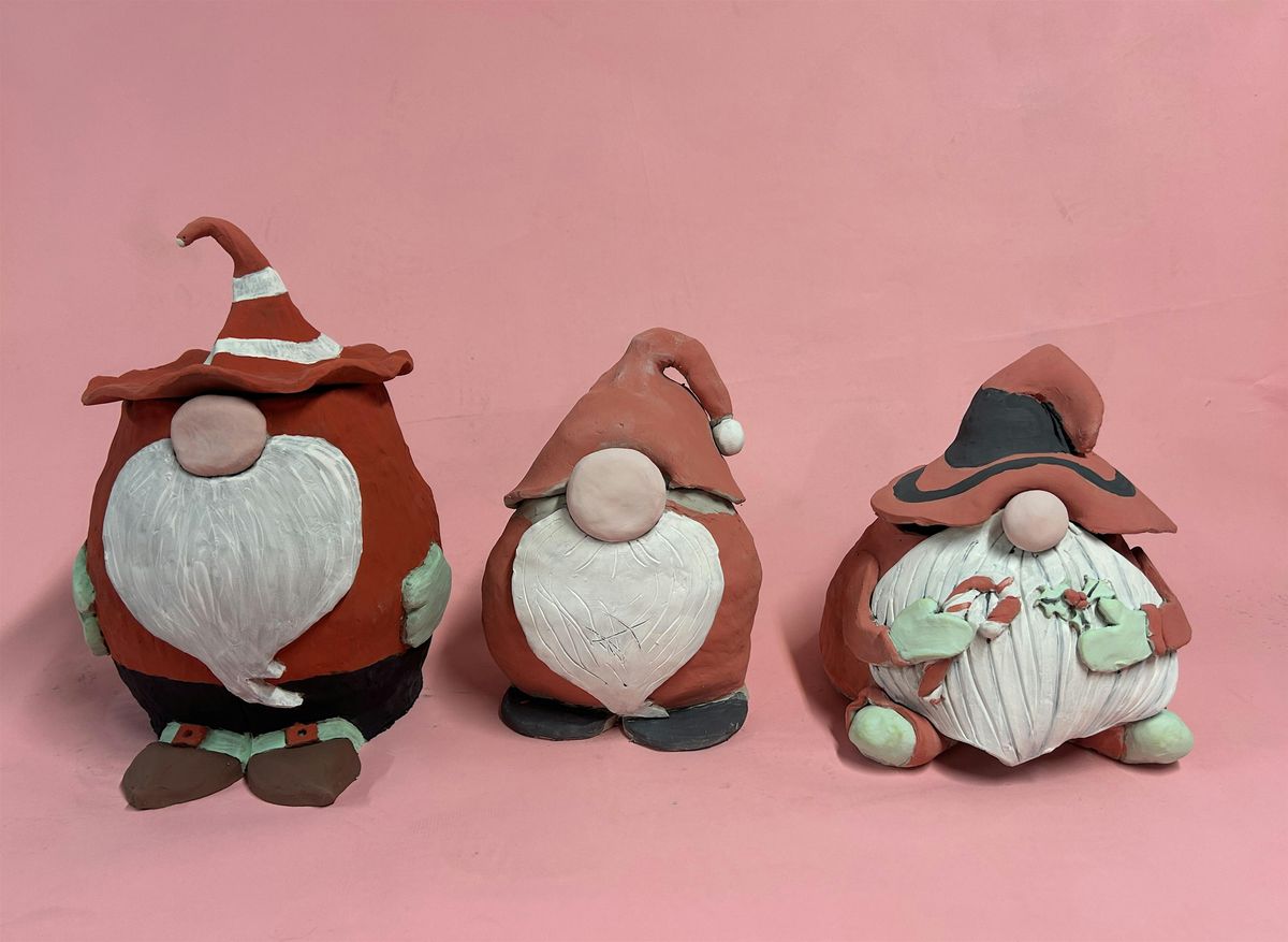 Holiday Ceramic Gnome Cookie Jar Making Workshop| No Experience Needed