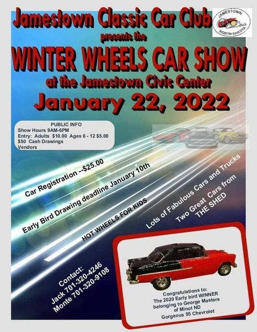 Winter Wheels Car Show 2022 Jamestown Civic Center January 22, 2022