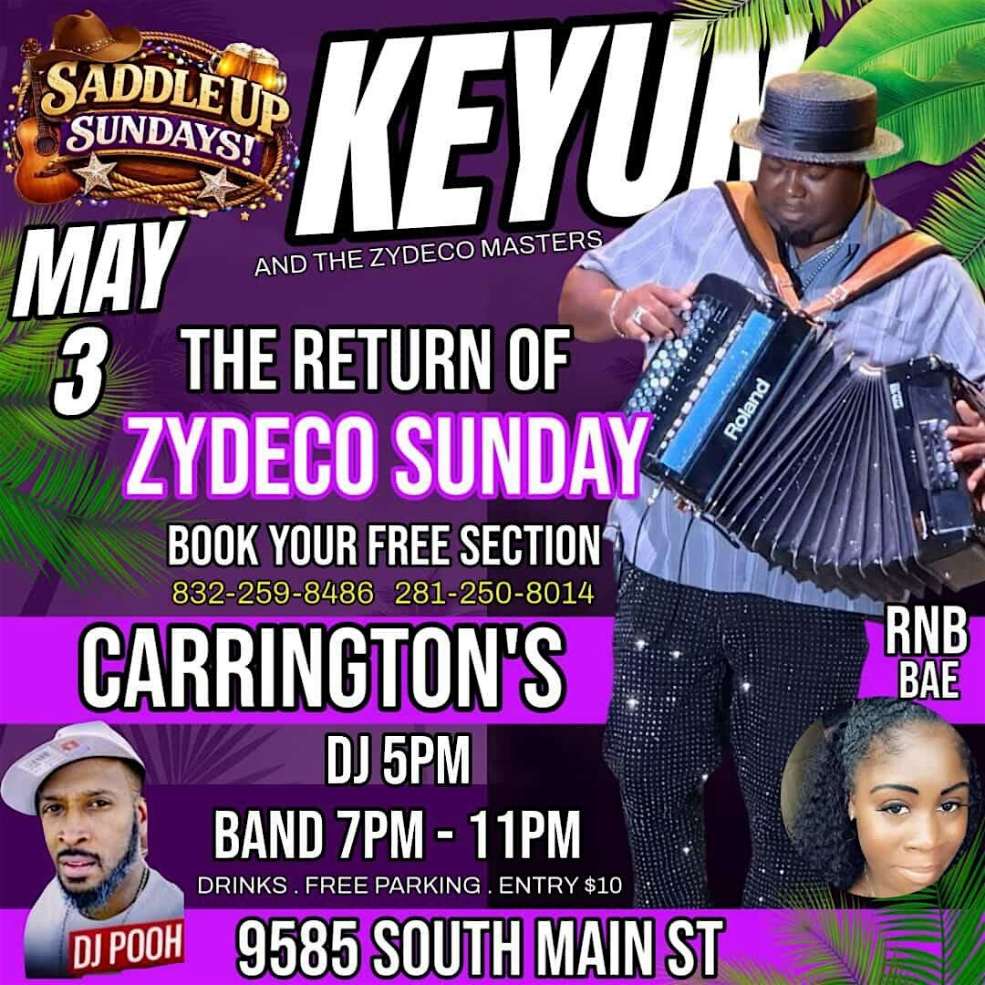 Zydeco Sunday: Keyun & The Zydeco Masters Live | Saddle Up Event at ...